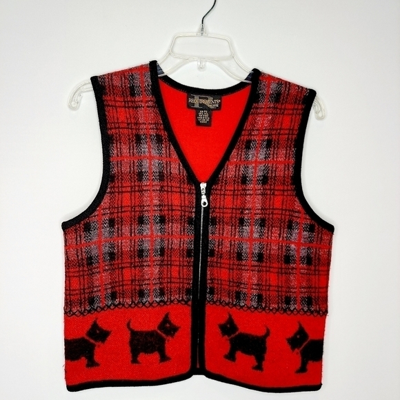 VTG 100% Wool Scottish Terrier Dog Sweater Vest - Picture 6 of 10